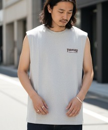 THRASHER（スラッシャー）の「OVAL Sleeveless SHIRTS THRASHER スラッシャー ノースリーブTシャツ 胸ワンポイント バックビッグプリント ワイドシルエット ストリート スケーターユニセックス（Tシャツ/カットソー）」
