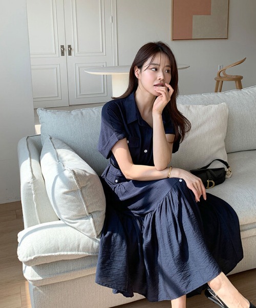 2ly2(トゥーリートゥー)の「ベルト付き シャツワンピース(ワンピース・レディース・ネイビー・FREE)」の14枚目の写真