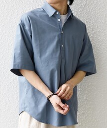 SHIPS any:〈接触冷感・ストレッチ・遮熱等〉ハイブリッドリネン プルオーバー シャツ(セットアップ対応)◇