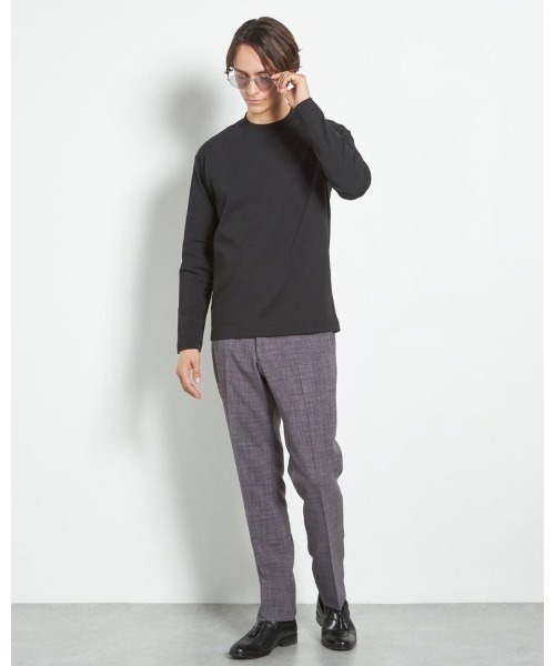 SUIT SELECT(スーツセレクト)の「【RBC】クルーネックロングTシャツ/ホワイト/「吸汗速乾」「接触冷感」「UV加工」(Tシャツ/カットソー・メンズ・ブラック/ホワイト・MEDIUM/LARGE/X-LARGE)」の2枚目の写真