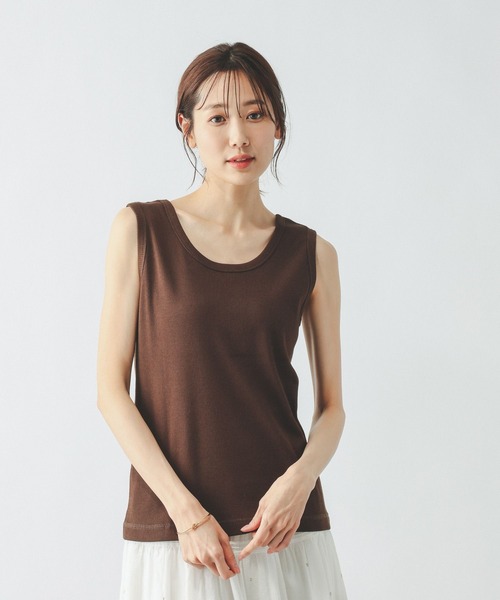 GLOBAL WORK（グローバルワーク）の「Beautee2WAYヘンリー/636773（タンクトップ・レディース・オフホワイト/ダークブラウン/ブラック・MEDIUM/LARGE）」の3枚目の写真