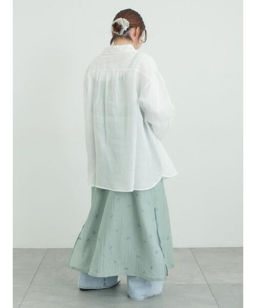 Samansa Mos2(サマンサ モスモス)の「シアー楊柳刺繍キャミソールワンピース(ワンピース・レディース・オフホワイト/ブラック/ミント・F)」の16枚目の写真