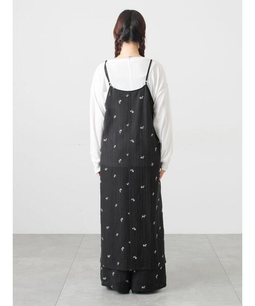 Samansa Mos2(サマンサ モスモス)の「シアー楊柳刺繍キャミソールワンピース(ワンピース・レディース・オフホワイト/ブラック/ミント・F)」の21枚目の写真