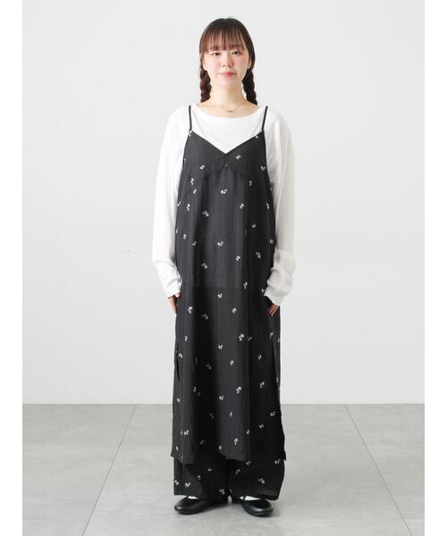 Samansa Mos2（サマンサ モスモス）の「シアー楊柳刺繍キャミソールワンピース（ワンピース・レディース・オフホワイト/ブラック/ミント・F）」の6枚目の写真
