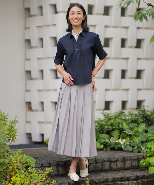 J.PRESS(ジェイプレス)の「エアリースパンボイル プリーツ スカート(スカート・レディース・グレー系/ネイビー系/ベージュ系・T13/T15/T17)」の9枚目の写真