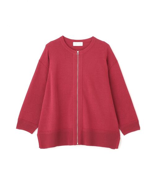 human woman(ヒューマンウーマン)の「◆【名品/ウォッシャブル/4カラー展開】ハイゲージギマ ジップアップクルーカーディガン(カーディガン/ボレロ・レディース・ブラウン系その他/ホワイト系その他/レッド/ブルー・MEDIUM)」の11枚目の写真