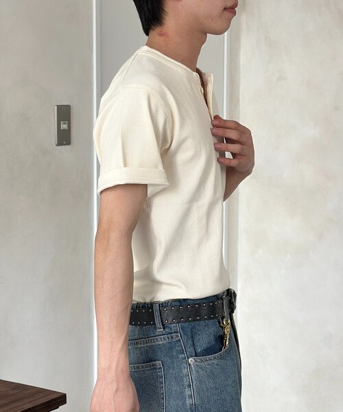 CPCM(シーピーシーエム)の「スパンリブヘンリーT(Tシャツ/カットソー・メンズ・カーキ/ブラック/ホワイト・MEDIUM/LARGE)」の11枚目の写真