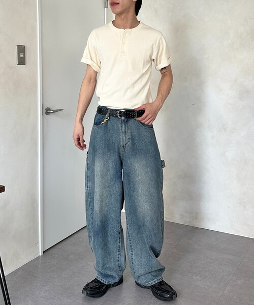 CPCM(シーピーシーエム)の「スパンリブヘンリーT(Tシャツ/カットソー・メンズ・カーキ/ブラック/ホワイト・MEDIUM/LARGE)」の12枚目の写真