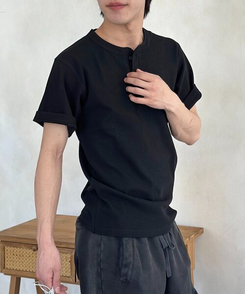 CPCM(シーピーシーエム)の「スパンリブヘンリーT(Tシャツ/カットソー・メンズ・カーキ/ブラック/ホワイト・MEDIUM/LARGE)」の19枚目の写真