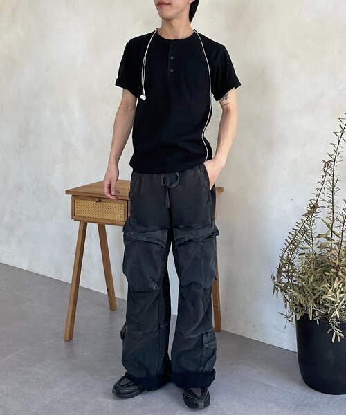 CPCM(シーピーシーエム)の「スパンリブヘンリーT(Tシャツ/カットソー・メンズ・カーキ/ブラック/ホワイト・MEDIUM/LARGE)」の20枚目の写真