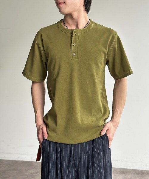 CPCM(シーピーシーエム)の「スパンリブヘンリーT(Tシャツ/カットソー・メンズ・カーキ/ブラック/ホワイト・MEDIUM/LARGE)」の22枚目の写真