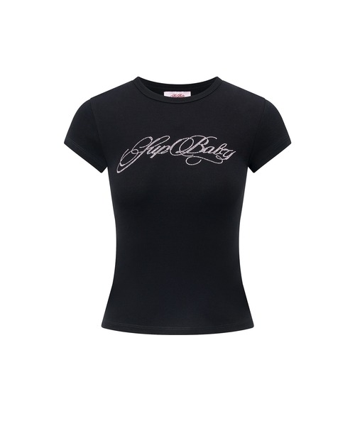 SupBaby by SUPPLIER(サプベイビーバイサプライヤー)の「Tシャツ|Rhinestone Baby Logo Tee|SupBaby by. SUPPLIER(Tシャツ/カットソー・レディース・ブラック/ホワイト・SMALL/MEDIUM)」の2枚目の写真