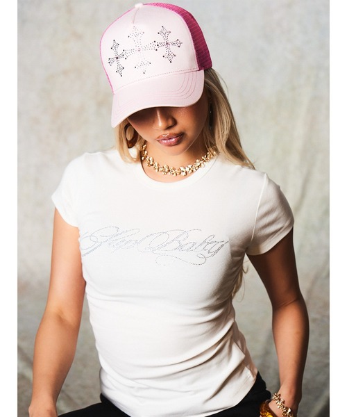 SupBaby by SUPPLIER(サプベイビーバイサプライヤー)の「Tシャツ|Rhinestone Baby Logo Tee|SupBaby by. SUPPLIER(Tシャツ/カットソー・レディース・ブラック/ホワイト・SMALL/MEDIUM)」の20枚目の写真
