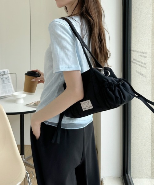 Ada.(エイダ)の「重ね着風 シアートリム ヘンリー リブ トップス(Tシャツ/カットソー・レディース・ホワイト/ブルー/ブラック・FREE)」の16枚目の写真