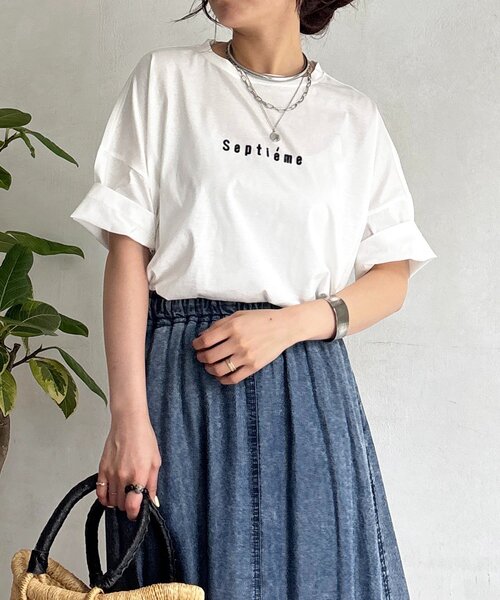 un dix cors（アンディコール）の「バックラインシルケットカットソー（Tシャツ/カットソー・レディース・ブラック/オフホワイト/ホワイト・FREE）」の3枚目の写真