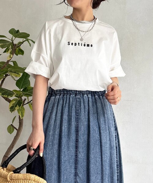 un dix cors（アンディコール）の「バックラインシルケットカットソー（Tシャツ/カットソー・レディース・ブラック/オフホワイト/ホワイト・FREE）」の4枚目の写真