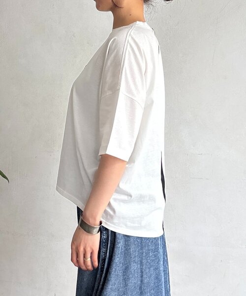 un dix cors（アンディコール）の「バックラインシルケットカットソー（Tシャツ/カットソー・レディース・ブラック/オフホワイト/ホワイト・FREE）」の11枚目の写真