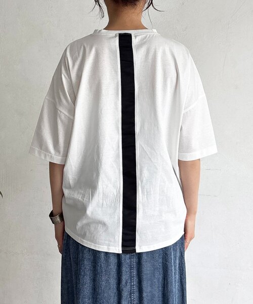 un dix cors（アンディコール）の「バックラインシルケットカットソー（Tシャツ/カットソー・レディース・ブラック/オフホワイト/ホワイト・FREE）」の12枚目の写真