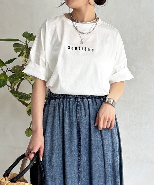 un dix cors（アンディコール）の「バックラインシルケットカットソー（Tシャツ/カットソー・レディース・ブラック/オフホワイト/ホワイト・FREE）」の15枚目の写真