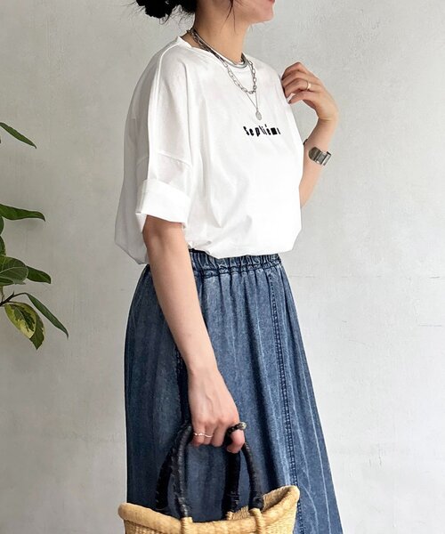 un dix cors（アンディコール）の「バックラインシルケットカットソー（Tシャツ/カットソー・レディース・ブラック/オフホワイト/ホワイト・FREE）」の16枚目の写真
