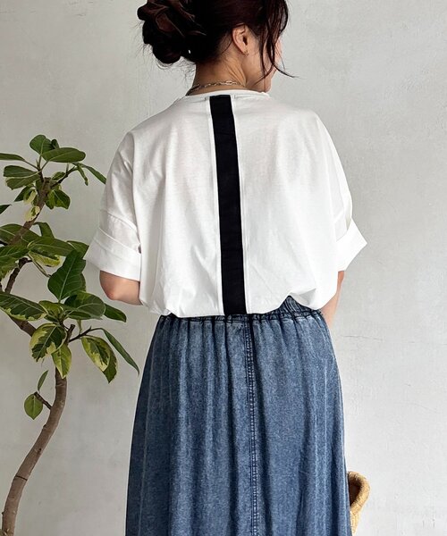 un dix cors（アンディコール）の「バックラインシルケットカットソー（Tシャツ/カットソー・レディース・ブラック/オフホワイト/ホワイト・FREE）」の17枚目の写真
