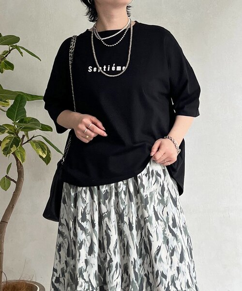 un dix cors（アンディコール）の「バックラインシルケットカットソー（Tシャツ/カットソー・レディース・ブラック/オフホワイト/ホワイト・FREE）」の18枚目の写真