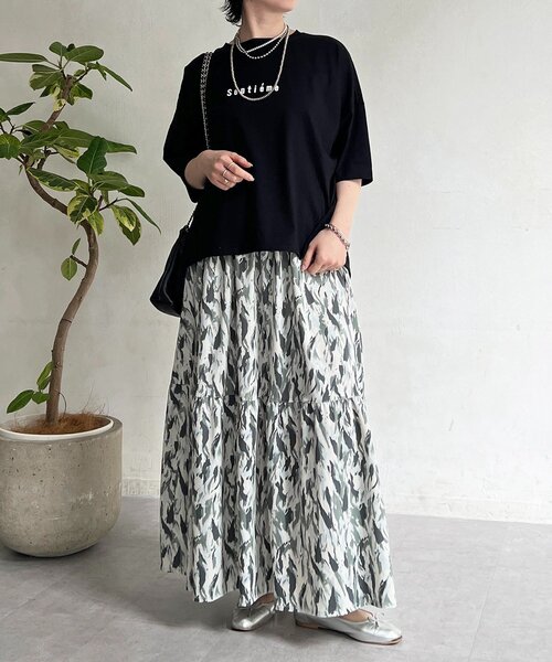 un dix cors（アンディコール）の「バックラインシルケットカットソー（Tシャツ/カットソー・レディース・ブラック/オフホワイト/ホワイト・FREE）」の20枚目の写真