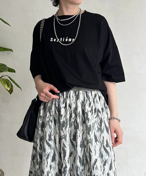 un dix cors（アンディコール）の「バックラインシルケットカットソー（Tシャツ/カットソー・レディース・ブラック/オフホワイト/ホワイト・FREE）」の21枚目の写真