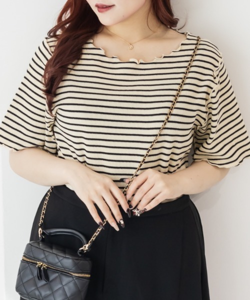 CLETTE(クレット)の「CLETTEオリジナル半袖メロープルオーバー(Tシャツ/カットソー・レディース・オフホワイト/その他/ブラック・4L/3L/LL)」の10枚目の写真