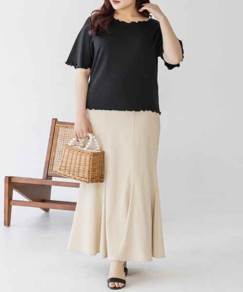 CLETTE(クレット)の「CLETTEオリジナル半袖メロープルオーバー(Tシャツ/カットソー・レディース・オフホワイト/その他/ブラック・4L/3L/LL)」の8枚目の写真