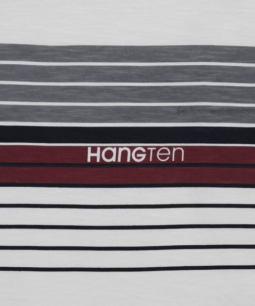 HANGTEN(ハンテン)の「【HANGTEN/ハンテン】スラブ天竺パネルプリントTシャツ/ボーダー柄 サーフ系 リラックス 夏(Tシャツ/カットソー・メンズ・ネイビー/アイボリー/モカ・X-LARGE/LARGE/MEDIUM)」の8枚目の写真