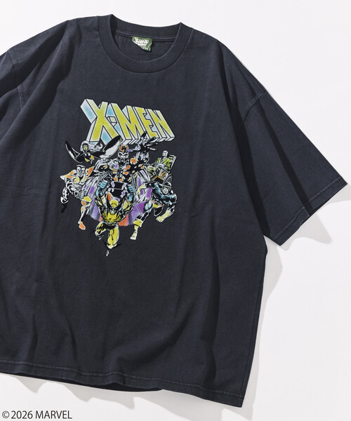 FREAK'S STORE(フリークスストア)の「MARVEL/マーベル/X-MEN/クルーネックTシャツ/静電フロッキー加工(Tシャツ/カットソー・メンズ・ブラック/ホワイト/ライトグレー・MEDIUM/LARGE)」の2枚目の写真