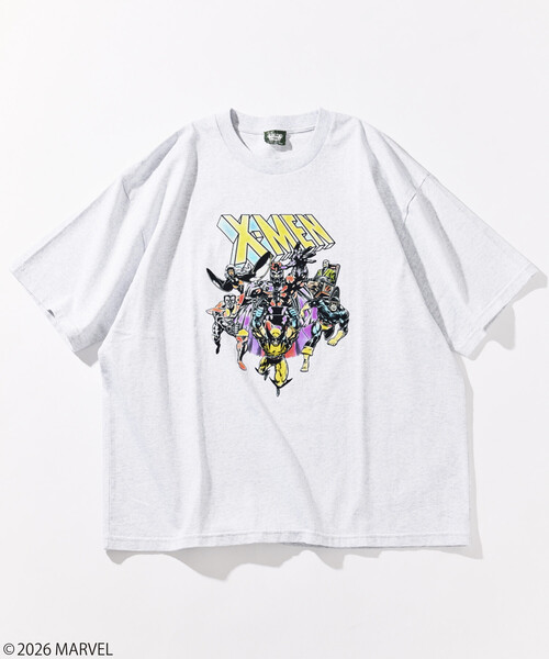 FREAK'S STORE(フリークスストア)の「MARVEL/マーベル/X-MEN/クルーネックTシャツ/静電フロッキー加工(Tシャツ/カットソー・メンズ・ブラック/ホワイト/ライトグレー・MEDIUM/LARGE)」の4枚目の写真