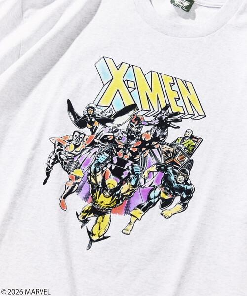 FREAK'S STORE(フリークスストア)の「MARVEL/マーベル/X-MEN/クルーネックTシャツ/静電フロッキー加工(Tシャツ/カットソー・メンズ・ブラック/ホワイト/ライトグレー・MEDIUM/LARGE)」の6枚目の写真