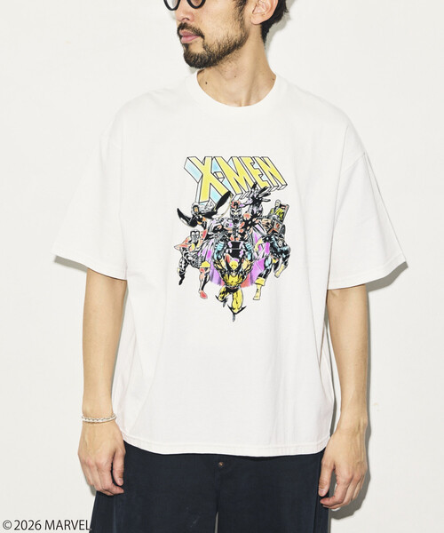 セール】MARVEL/マーベル/X-MEN/クルーネックTシャツ/静電フロッキー