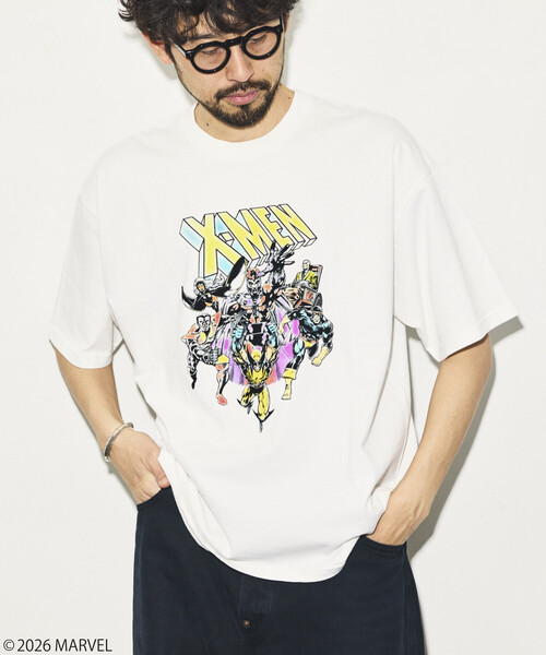 FREAK'S STORE(フリークスストア)の「MARVEL/マーベル/X-MEN/クルーネックTシャツ/静電フロッキー加工(Tシャツ/カットソー・メンズ・ブラック/ホワイト/ライトグレー・MEDIUM/LARGE)」の16枚目の写真