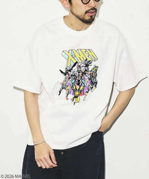 FREAK'S STORE(フリークスストア)の「MARVEL/マーベル/X-MEN/クルーネックTシャツ/静電フロッキー加工(Tシャツ/カットソー・メンズ・ブラック/ホワイト/ライトグレー・MEDIUM/LARGE)」の17枚目の写真