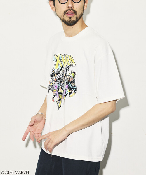 FREAK'S STORE(フリークスストア)の「MARVEL/マーベル/X-MEN/クルーネックTシャツ/静電フロッキー加工(Tシャツ/カットソー・メンズ・ブラック/ホワイト/ライトグレー・MEDIUM/LARGE)」の18枚目の写真