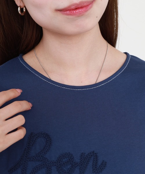 A.N.L(エーエヌエル レーベル)の「A.N.L デニム切替ロゴ半袖カットソー(Tシャツ/カットソー・レディース・ブラック/インディゴブルー・38)」の15枚目の写真