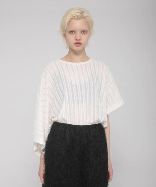 LAATO(ラート)の「lace tee(Tシャツ/カットソー・レディース・ホワイト/スミクロ・FREE)」の1枚目の写真