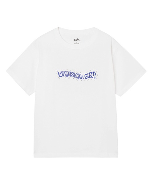 X-girl(エックスガール)の「RHINESTONE AND BUTTERFLY LOGO S/S TEE(Tシャツ/カットソー・レディース・ホワイト/ブラウン/ブラック・L/M/S)」の9枚目の写真