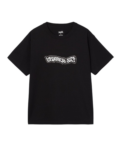X-girl(エックスガール)の「RHINESTONE AND BUTTERFLY LOGO S/S TEE(Tシャツ/カットソー・レディース・ホワイト/ブラウン/ブラック・L/M/S)」の10枚目の写真