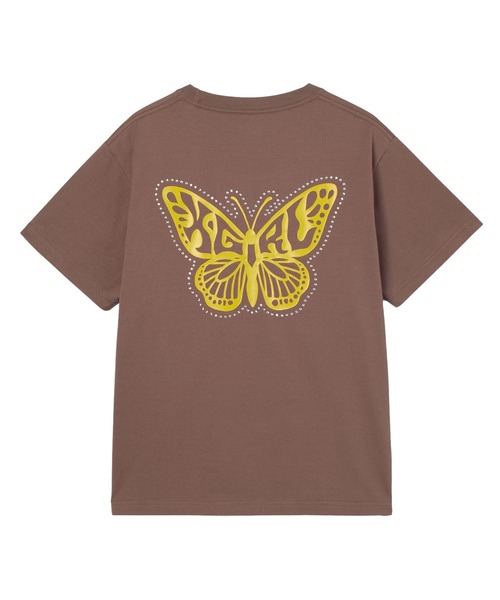 X-girl(エックスガール)の「RHINESTONE AND BUTTERFLY LOGO S/S TEE(Tシャツ/カットソー・レディース・ホワイト/ブラウン/ブラック・L/M/S)」の7枚目の写真
