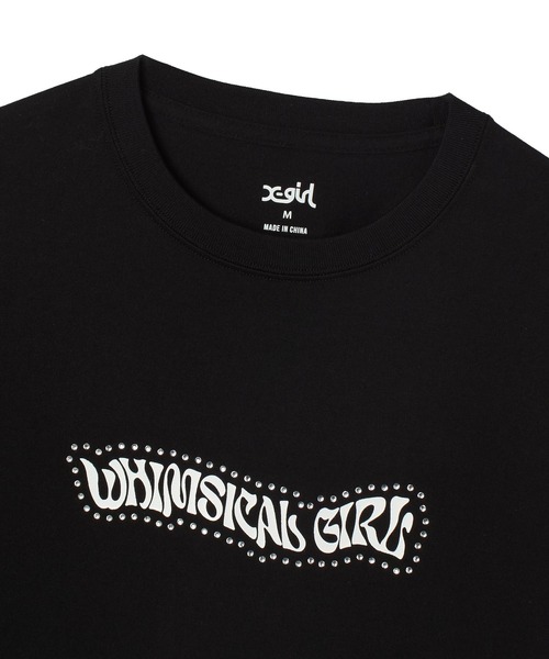 X-girl(エックスガール)の「RHINESTONE AND BUTTERFLY LOGO S/S TEE(Tシャツ/カットソー・レディース・ホワイト/ブラウン/ブラック・L/M/S)」の11枚目の写真
