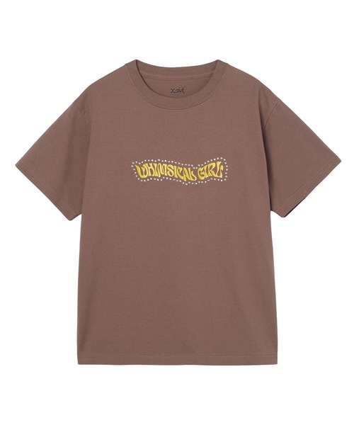 X-girl(エックスガール)の「RHINESTONE AND BUTTERFLY LOGO S/S TEE(Tシャツ/カットソー・レディース・ホワイト/ブラウン/ブラック・L/M/S)」の8枚目の写真