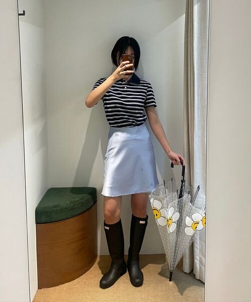 Kijun(キジュン)の「ストライプコットンポロシャツ ネイビー(ポロシャツ・レディース・その他・SMALL/MEDIUM/LARGE)」の4枚目の写真