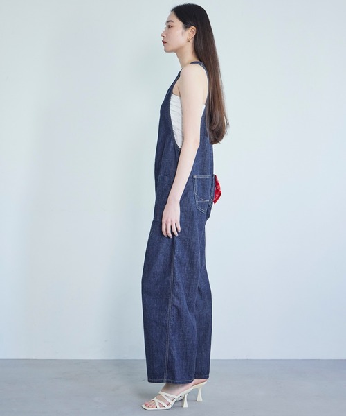SOMETHING(サムシング)の「SOMETHING アメスリオールインワン【夏用デニム】(サロペット/オーバーオール・レディース・インディゴブルー/ライトインディゴブルー・SMALL/MEDIUM)」の7枚目の写真