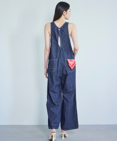 SOMETHING(サムシング)の「SOMETHING アメスリオールインワン【夏用デニム】(サロペット/オーバーオール・レディース・インディゴブルー/ライトインディゴブルー・SMALL/MEDIUM)」の8枚目の写真