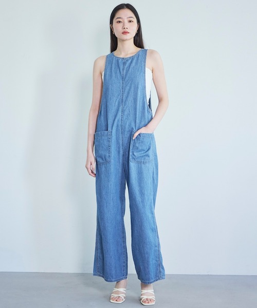 SOMETHING(サムシング)の「SOMETHING アメスリオールインワン【夏用デニム】(サロペット/オーバーオール・レディース・インディゴブルー/ライトインディゴブルー・SMALL/MEDIUM)」の10枚目の写真