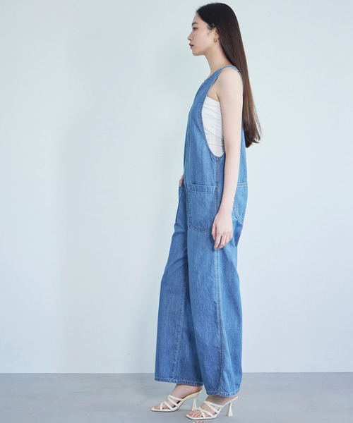 SOMETHING(サムシング)の「SOMETHING アメスリオールインワン【夏用デニム】(サロペット/オーバーオール・レディース・インディゴブルー/ライトインディゴブルー・SMALL/MEDIUM)」の12枚目の写真